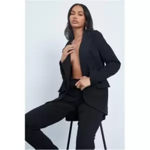 I Saw It First Black Oversized Longline Blazer - Black