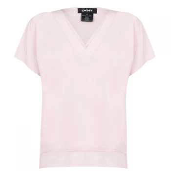 DKNY V Neck Top - Blush