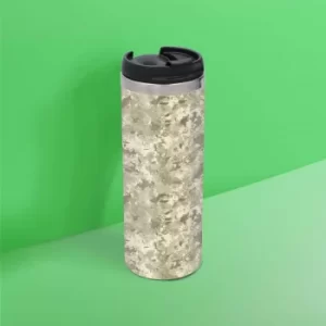 Green Khaki Camo Stainless Steel Travel Mug