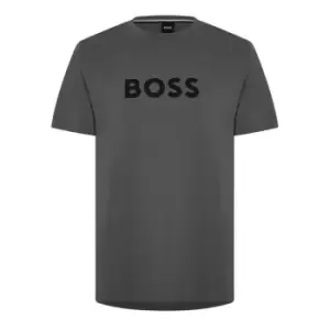 Boss Round Neck Logo T Shirt - Grey