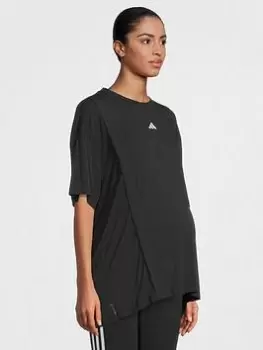 adidas Maternity T-Shirt - Black/White Size M Women