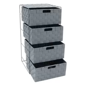 JVL Vichy 4 Drawer Wide Nylon Storage Tower