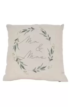 Love Story Grey Canvas Mr and Mrs Cushion