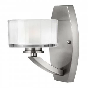 1 Light Wall Light Brushed Nickel Glass Shade, G9