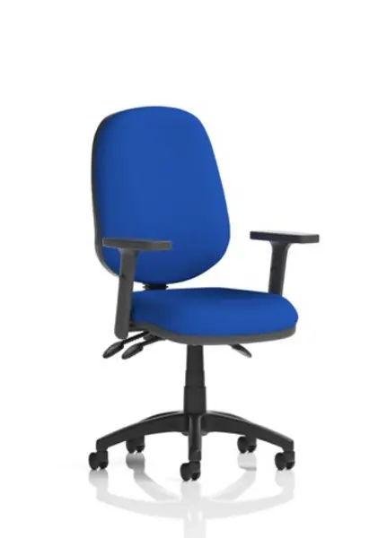 Eclipse III Lever Task Operator Chair Bespoke With Height Adjustable Arms In Admiral Blue