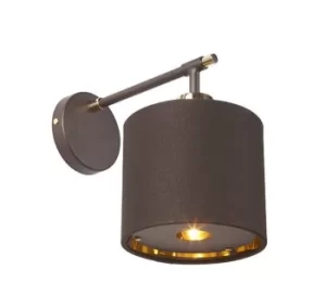 Balance 1 Light Indoor Dome Wall Light Brown, Polished Brass, E27