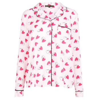 Biba Love AOP Pyjama Top - Pink