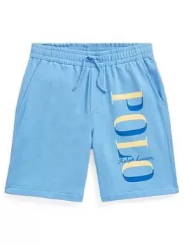 Ralph Lauren Boys Polo Graphic Jog Shorts - Harbor Island Blue Size 8-10 Years=M