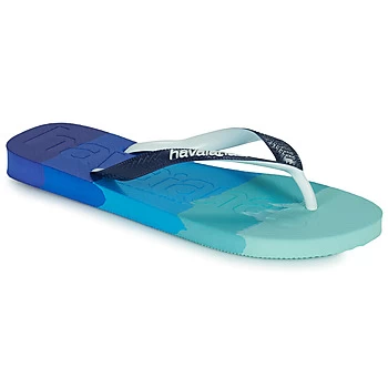 Havaianas TOP LOGOMANIA MULTICOLOR womens Flip flops / Sandals (Shoes) in Blue