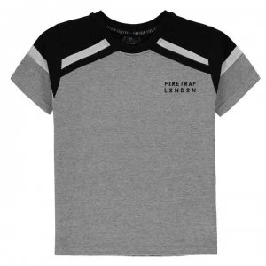 Firetrap Short Sleeve T-Shirt Junior Boys - Grey Panel