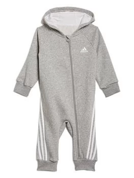 Boys, adidas Infant Unisex Future Icons All-in-One - Grey/White, Size 6-9 Months