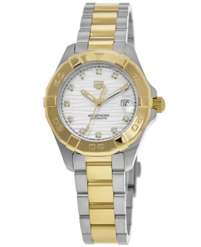 Tag Heuer Aquaracer Automatic Diamond Dial Gold & Steel 32mm Womens Watch WBD2321.BB0320 WBD2321.BB0320