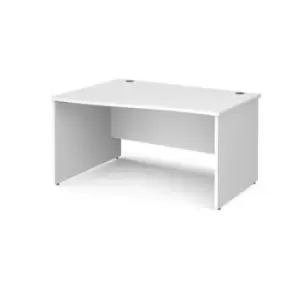 Office Desk Left Hand Wave Desk 1400mm White Top And Panel End Leg Maestro 25