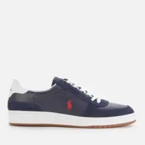 Polo Ralph Lauren Mens Polo Court Leather/Suede Trainers - Newport Navy/RL2000 Red - UK 7