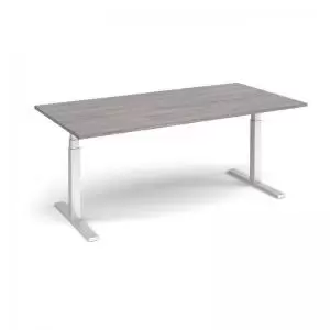 Elev8 Touch boardroom table 2000mm x 1000mm - silver frame and grey