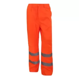 Yoko Workwear Mens Hi-Vis Polycotton Work Trouser (Regular) (42W x Regular) (Hi Vis Orange)