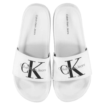 Calvin Klein Jeans Logo Sliders - White/Black