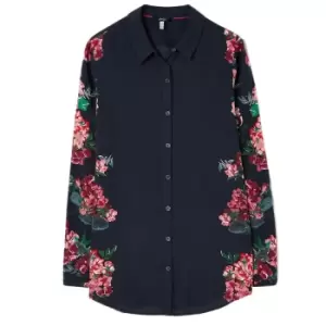 Joules Womans Elvina Button Through Blouse Navy Border Floral 16