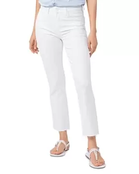 Paige Cindy High Rise Cropped Straight Jeans in Crisp White