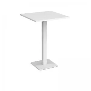 Brescia square poseur table with flat square white base 800mm - white