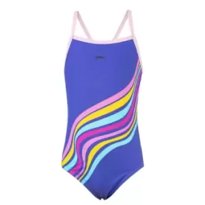 Slazenger Thinstrap Swimsuit Junior Girls - Blue