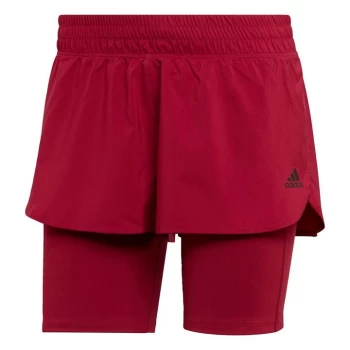 adidas Run Icons Two-in-One Running Shorts Womens - Legacy Burgundy