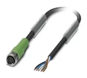 Phoenix Contact Sac-5P- 5,0-115/m 8Fsb Sensor Cord, 5P, M8 Rcpt-Free End, 5M