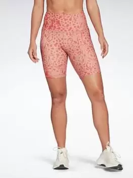 Reebok Lux Bold Modern Safari Print High-Waisted Shorts