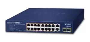 16-Port GE 802.3at+ 2-Port+ 1000X SFP - Switch - Copper Wire