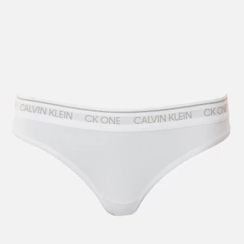 Calvin Klein Womens Logo Thong - White - S