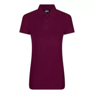 PRO RTX Womens/Ladies Pro Piqu Polo Shirt (L) (Burgundy)