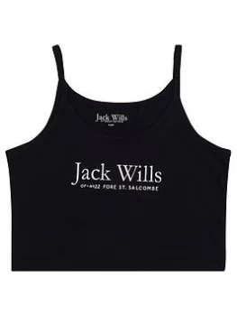 Jack Wills Girls Vest Top - Black, Size Age: 8-9 Years, Women