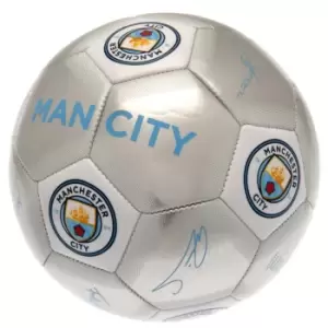 Manchester City FC Signature Football (One Size) (Blue/Silver)