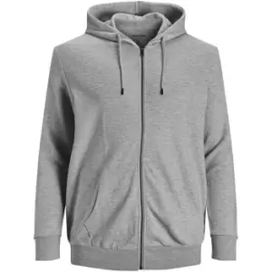 Jack and Jones Zip Through Hood Sweat Plus Size - Grey