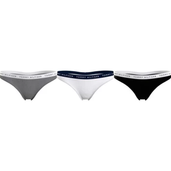 Tommy Bodywear 3P THONG - Grey/Wht/Blk