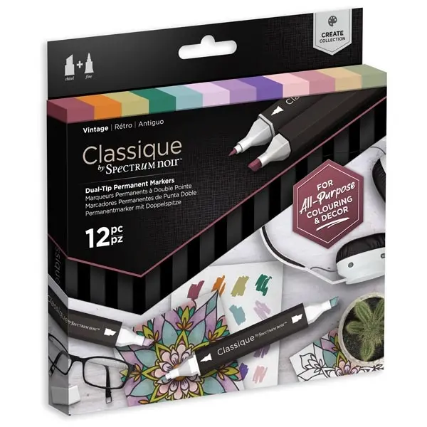 Spectrum Noir Classique Create Marker Pen Set Vintage Set of 12