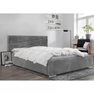 Fenna Bed Double Plush Velvet Grey