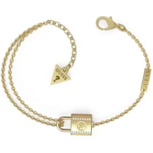 Ladies Guess Keep Me Close Tiny Chain Padlock Bracelet