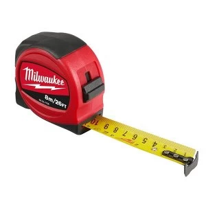 Milwaukee Hand Tools Slimline Tape Measure 5m (Width 25mm) (Metric Only)