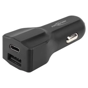 ANSMANN USB Car Charger 4.0A 2 Port Type C + USB Smart IC Black