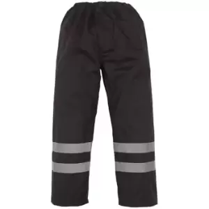 Yoko Mens Hi-Vis Waterproof Contractor Over Trousers (Pack of 2) (3XL) (Black) - Black