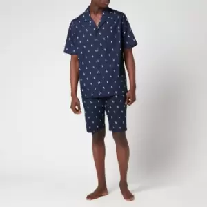 Polo Ralph Lauren Mens All Over Print Pajama Set - Navy/Nevis - S