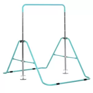 Homcom Kids Gymnastics Bar With Adjustable Height Foldable Training Bar - Green