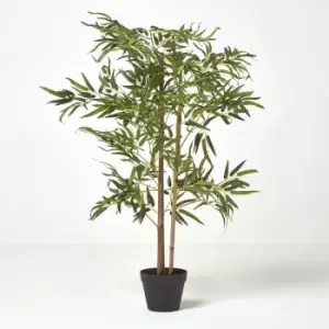 Tall Artificial Bamboo Tree in Black Pot - Green - Homescapes