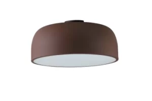 Bistrot Flush Ceiling Light, Bronze, White, E27