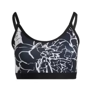 adidas Light Support Flower Print Bra (Plus Size) Womens - Dash Grey / Black / Black