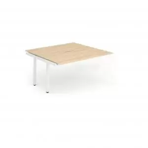 B2B Ext Kit White Frame Bench Desk 1400 Maple