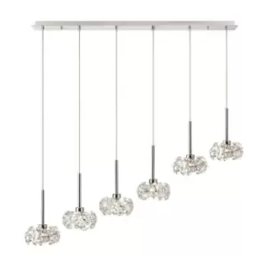 Luminosa Lighting - Luminosa , 6 Light G9 2m Linear Pendant With Polished Chrome And Crystal Shade