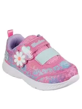 Skechers Girls Comfy Flex 2.0 Floral Print Trainer, Pink, Size 9 Younger