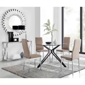 Furniture Box Cascina Dining Table and 4 Cappuccino Milan Chairs